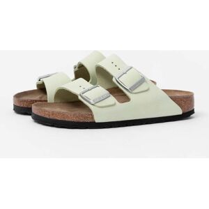 Birkenstock Arizona Nubuck Leather Womens Sandals  - Faded Lime - UK5.5 EU39 Narrow - female