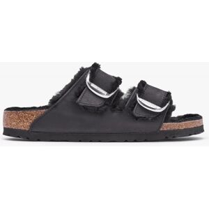 BIRKENSTOCK Arizona Shearling Black Natural Oiled Leather Two Bar Mule - female