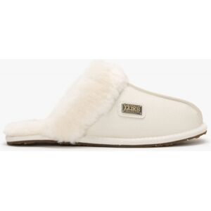 AUSTRALIA LUXE Pale Leather Sheepskin Closed Mule Slippers Size: Xs, C - female