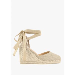 CASTANER Carina Gold Wedge Espadrilles Size: 37, Colour: Gold Fabric - female