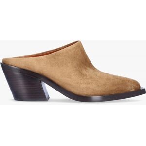 COACH Paloma Coconut Suede Western Block Heel Backless Mules Size: 5, - female