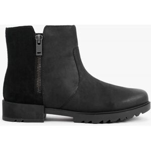 SOREL Emelie II Zip Black Sea Salt Leather Waterproof Ankle Boots Colo - female