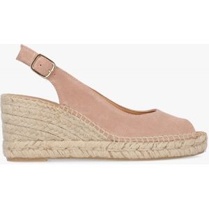 DANIEL Kate Nude Suede Peep Toe Wedge Espadrilles Size: 37, Colour: Be - female