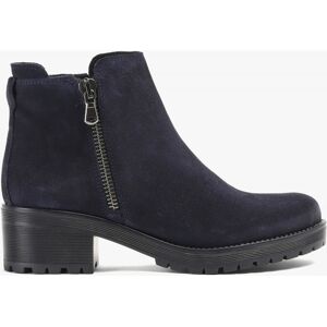 DANIEL Locky Navy Suede Block Heel Ankle Boots Size: 40, Colour: Navy - female