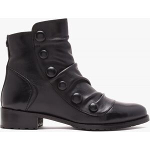 MODA IN PELLE Bronwen Black Leather Rouched Ankle Boots Colour: Black - female