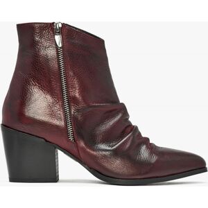 MODA IN PELLE Coralie Burgundy Leather Western Ankle Boots Size: 40, C - female