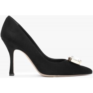 DANIEL Natalia Black Suede Jewelled Court Shoes Size: 37, Colour: Blac - female