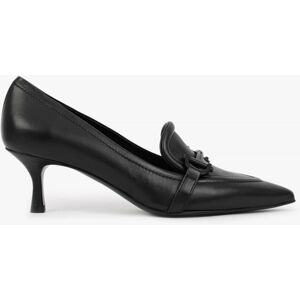 DANIEL Nobuck Black Leather Kitten Heel Court Shoes Colour: Black Leat - female