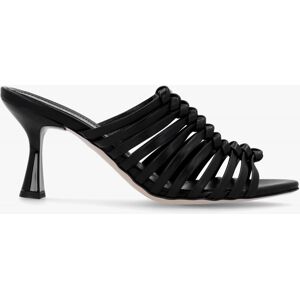 DANIEL Notty Black Leather Knotted Strap Heeled Mules Colour: Black Le - female