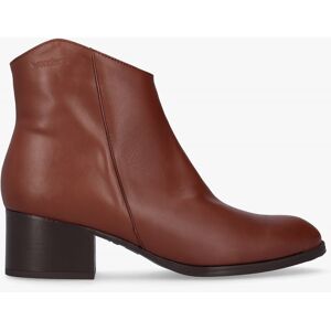 WONDERS Triton Brown Leather Block Heel Ankle Boots Size: 40, Colour: - female