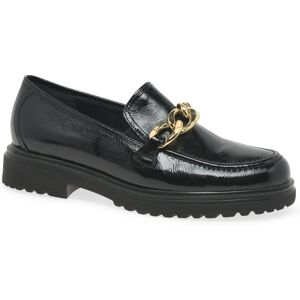 Gabor Florida Womens Loafers Colour: Black Wrinkle Patent, Size: 6.5 6.5 - female