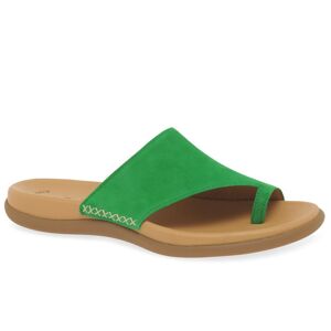 Gabor Lanzarote Womens Toe Post Sandals Colour: Verde Suede, Size: 6 / 6 / 39 - female