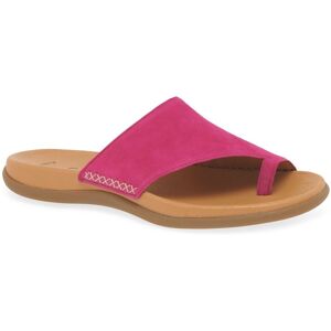 Gabor Lanzarote Womens Toe Post Sandals Colour: Pink Suede, Size: 6 / 6 / 39 - female