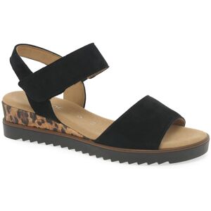 Gabor Raynor Womens Sandals Colour: Black Suede/Leopard, Size: 6.5 6.5 - female