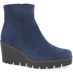 Gabor Utopia Womens Wedge Heel Ankle Boots Colour: Marine Suede, Size: 5 - female