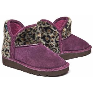 Purple Animal Print Fluffy Bootie Slippers Women's   Size 3   Snowman 3 Moshulu - 3