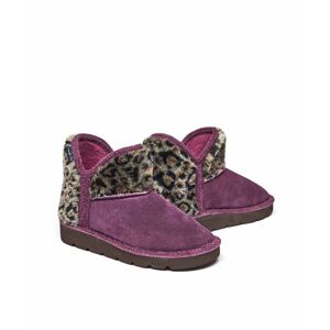Purple Animal Print Fluffy Bootie Slippers Women's   Size 6.5   Snowman 3 Moshulu - 6.5