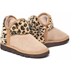 Neutral Animal Print Fluffy Bootie Slippers Women's   Size 6.5   Snowman 3 Moshulu - 6.5