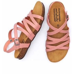 Pink Ankle Strap Cork Sandals   Size 4   Ginger Ale Waxy Moshulu - 4