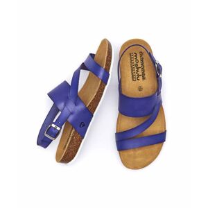 Blue Asymmetric Strap Contoured Cork Sandals   Size 3   Ivey Moshulu - 3