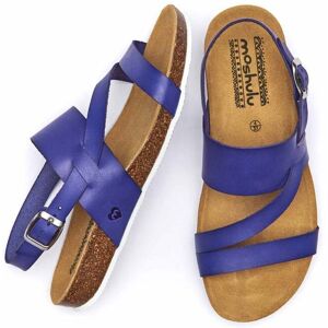 Blue Asymmetric Strap Contoured Cork Sandals   Size 6   Ivey Moshulu - 6