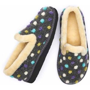 Grey Classic Colourful Spotty Slippers   Size 3   Peanut Brittle Moshulu - 3