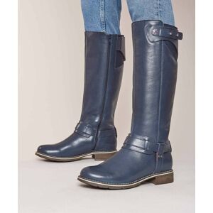 Dark Denim Classic Leather Long Boots Women's   Size 4   Mistletoe Moshulu - 4