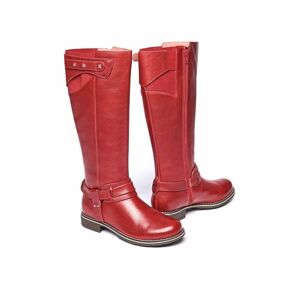 Red Classic Leather Long Boots Women's   Size 4   Mistletoe Moshulu - 4