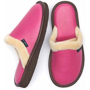 Pink Classic Leather Mule Slippers   Size 4   Adele 2 Moshulu - 4