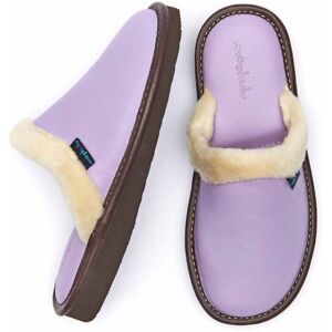 Purple Classic Leather Mule Slippers   Size 5   Adele 2 Moshulu - 5