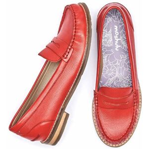 Red Classic Leather Penny Loafers   Size 4.5   Petrel Leather Moshulu - 4.5