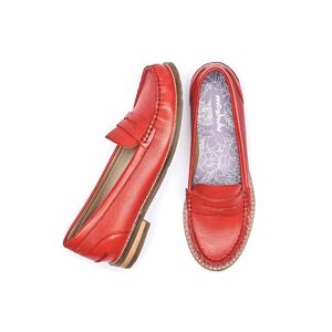 Red Classic Leather Penny Loafers   Size 5   Petrel Leather Moshulu - 5