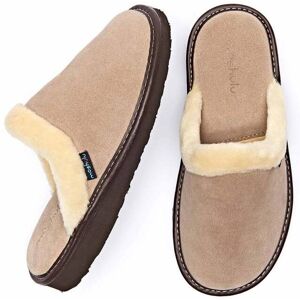 Neutral Classic Suede Mule Slippers   Size 6   Vitoria Moshulu - 6