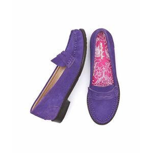 Purple Classic Suede Penny Loafers   Size 4.5   Petrel Suede Moshulu - 4.5