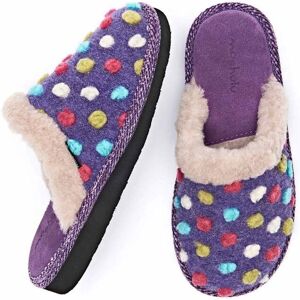 Purple Colourful Spotty Mule Slippers   Size 3   Malia 2 Moshulu - 3