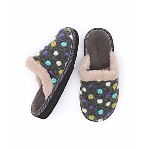 Grey Colourful Spotty Mule Slippers   Size 4   Malia 2 Moshulu - 4