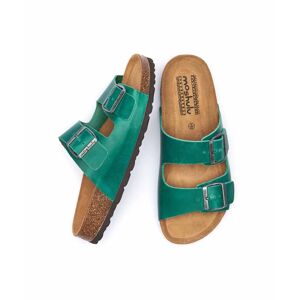 Green Cork Footbed Mule Sandals   Size 7   Bavaria Waxy Moshulu - 7