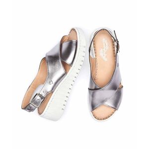 Grey Crossover Platform Sandals   Size 6.5   Sharrow Moshulu - 6.5