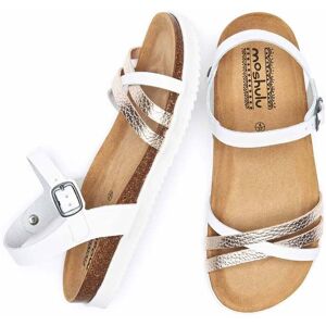 White Crossover Strap Cork Sandals   Size 9   Elmer Moshulu - 9