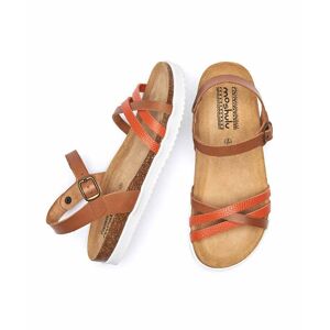 Brown Crossover Strap Cork Sandals   Size 6.5   Elmer Moshulu - 6.5