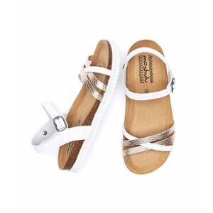 White Crossover Strap Cork Sandals   Size 5   Elmer Moshulu - 5