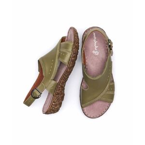 Green Cushioned Leather Sandals   Size 5   Souk Moshulu - 5