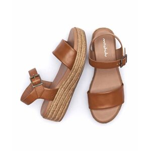 Brown Espadrille Flatform Sandals   Size 4   Balos Moshulu - 4