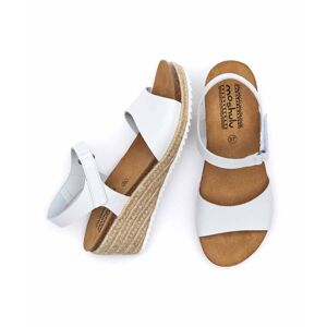 White Espadrille Wedge Sandals Women's   Size 5   Menabilly Moshulu - 5