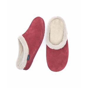 Cranberry Fluffy Suede Mule Slippers   Size 6.5   Blitzen Moshulu - 6.5