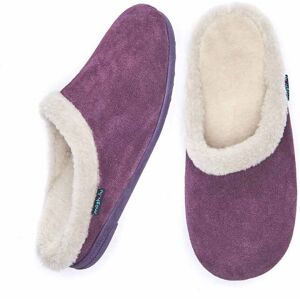 Purple Fluffy Suede Mule Slippers   Size 3   Blitzen Moshulu - 3