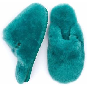 Green Ladies' Fluffy Sheepskin Mule Slipper   Size 3   Maberley Moshulu - 3