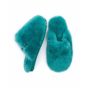 Green Ladies' Fluffy Sheepskin Mule Slipper   Size 5   Maberley Moshulu - 5