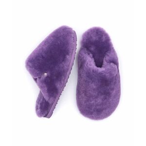 Purple Ladies' Fluffy Sheepskin Mule Slipper   Size 8   Maberley Moshulu - 8