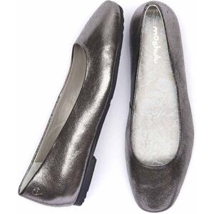 Grey Ladies' Metallic Square Toe Ballerina Flats   Size 4   Modotti Moshulu - 4